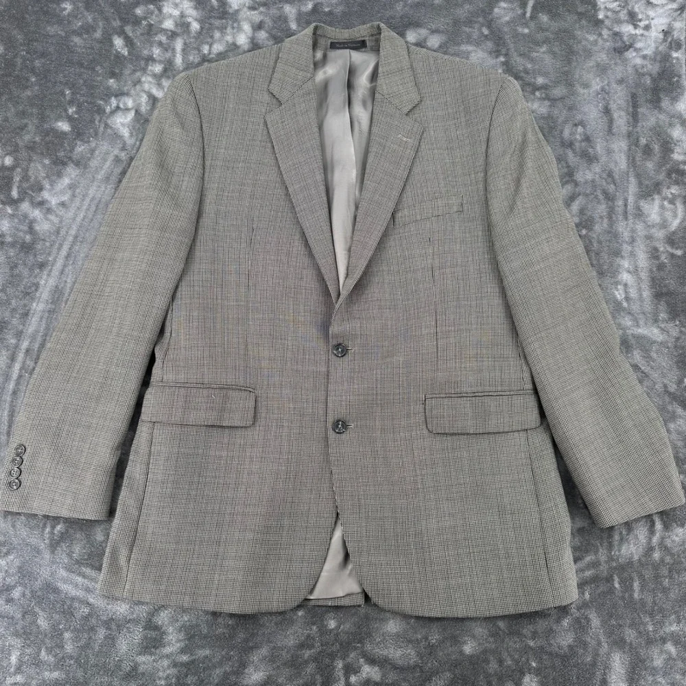 Lauren Ralph Lauren Mens 44L WOOL Houndstooth Micro Check 2-Button Blazer Sport